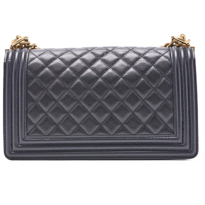 CHANEL Shoulder Tote Bag Matelasse Caviar Skin Black Gold-Tone Hardware Pre-Owned - Vintage La Charme