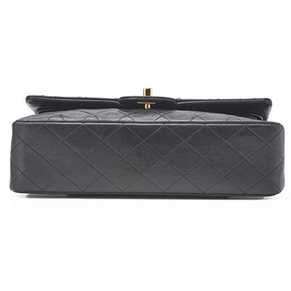 CHANEL Shoulder Bag Matelasse Double Flap Lambskin Black Gold-Tone Hardware Pre-Owned - Vintage La Charme