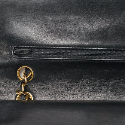 CHANEL Shoulder Bag Matelasse Double Flap Lambskin Black Gold-Tone Hardware Pre-Owned - Vintage La Charme