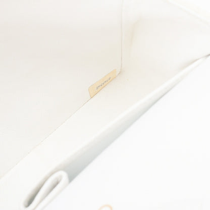 Chanel Shoulder Bag Matelasse Double Flap Lambskin White Gold-Tone Hardware Pre-Owned - Vintage La Charme