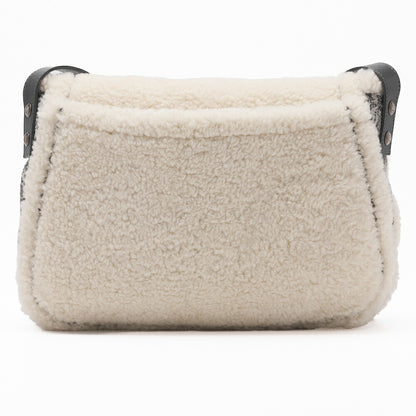CHANEL Shoulder Bag Coco Mark Mouton Fur White Gray Silver-Tone Hardware Pre-Owned - Vintage La Charme
