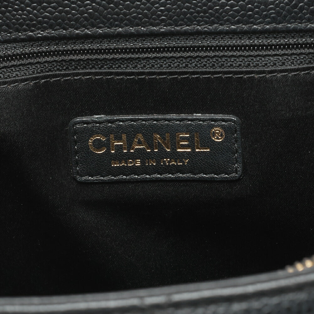 CHANEL Shoulder Tote Bag Matelasse Caviar Leather Black Gold-Tone Hardware Pre-Owned - Vintage La Charme