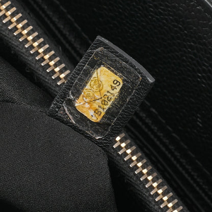 CHANEL Shoulder Tote Bag Matelasse Caviar Leather Black Gold-Tone Hardware Pre-Owned - Vintage La Charme