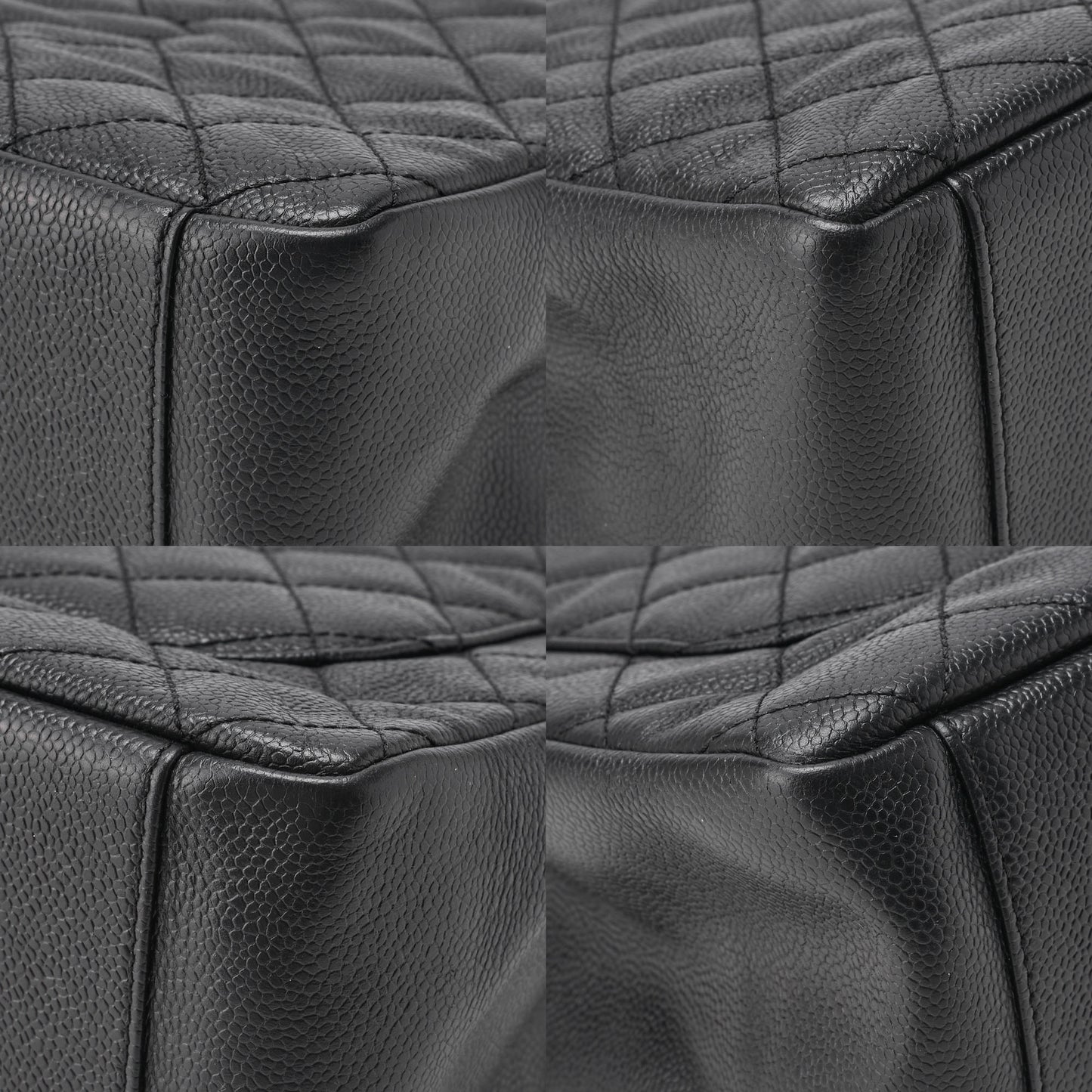 CHANEL Shoulder Tote Bag Matelasse Caviar Leather Black Gold-Tone Hardware Pre-Owned - Vintage La Charme