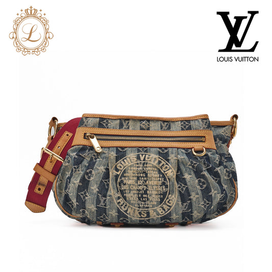 Louis Vuitton Shoulder Bag, Monogram Denim, Blue, Gold-Tone Hardware, Pre-Owned - Vintage La Charme