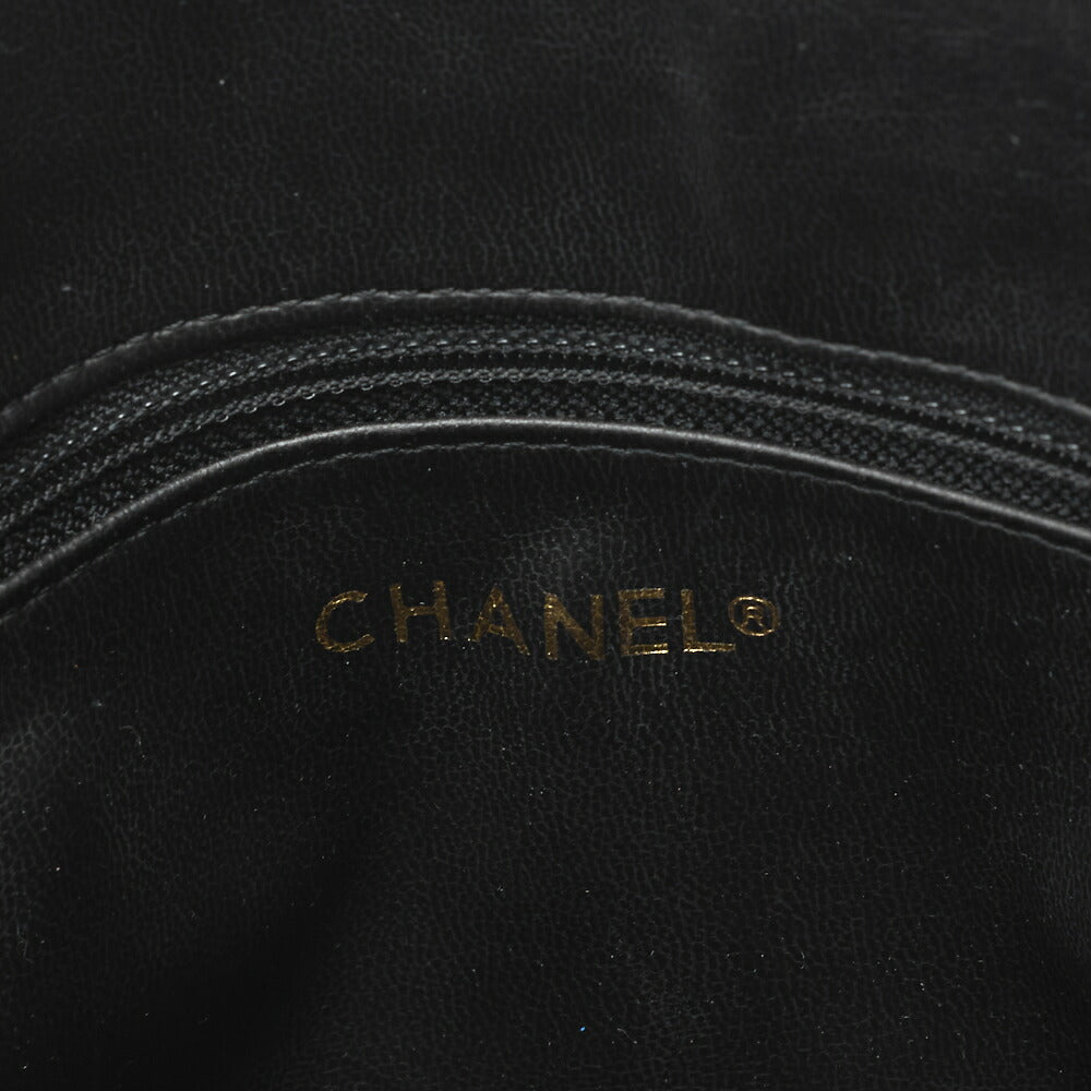 CHANEL Shoulder Bag Matelasse Plate Charm Lambskin Black Gold-Tone Hardware Pre-Owned - Vintage La Charme