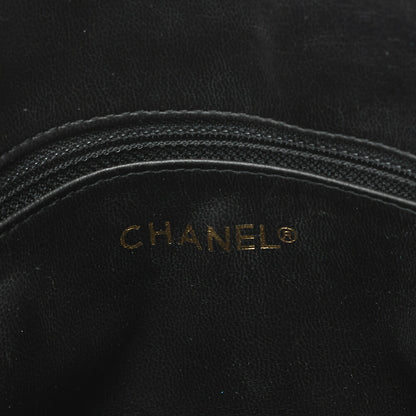 CHANEL Shoulder Bag Matelasse Plate Charm Lambskin Black Gold-Tone Hardware Pre-Owned - Vintage La Charme