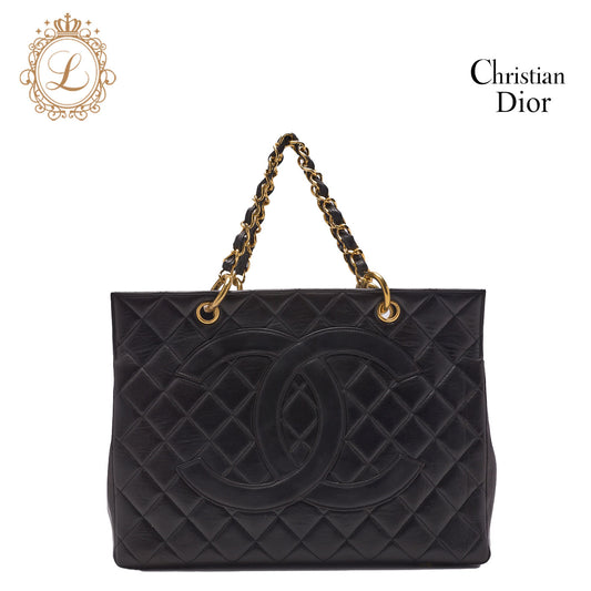 CHANEL Shoulder Tote Bag Matelasse Coco Mark Lambskin Black Gold-Tone Hardware Pre-Owned - Vintage La Charme