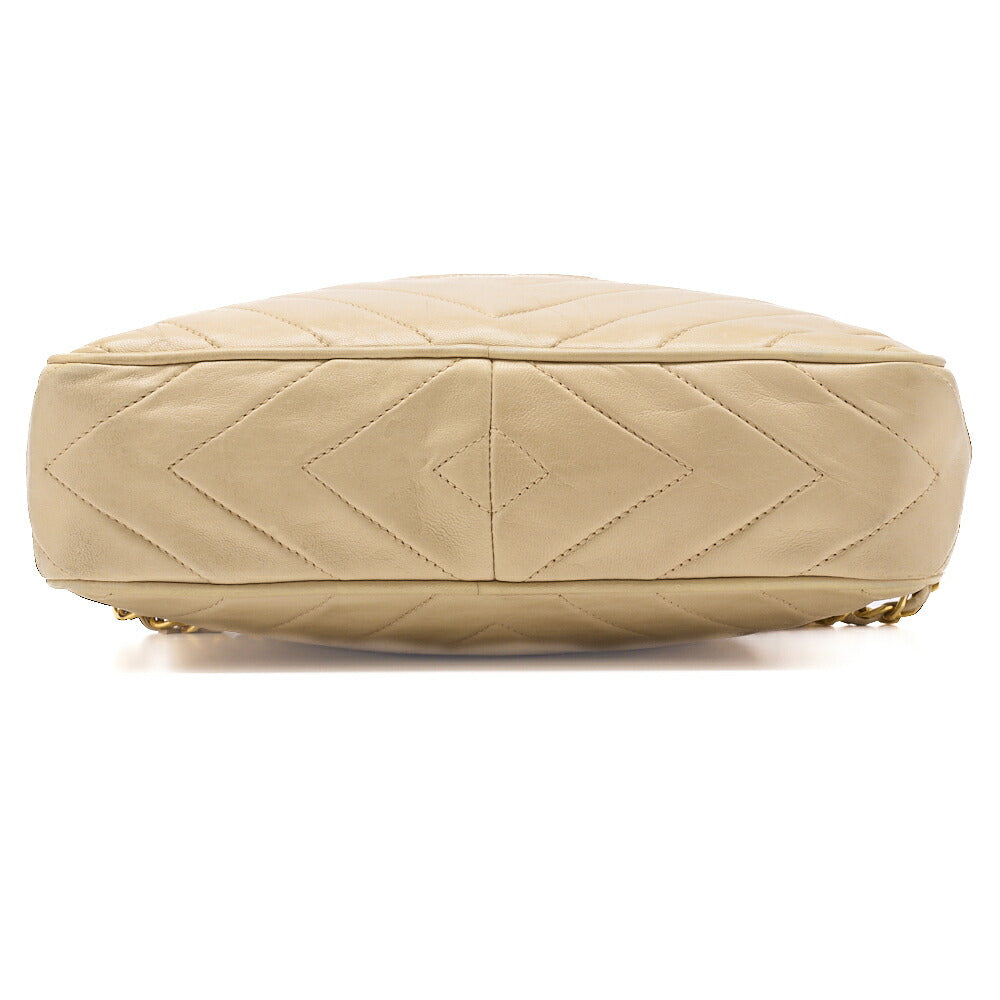 CHANEL Shoulder Bag, Coco Mark Fringe, Lambskin, Beige, Gold-Tone Hardware, Pre-Owned - Vintage La Charme