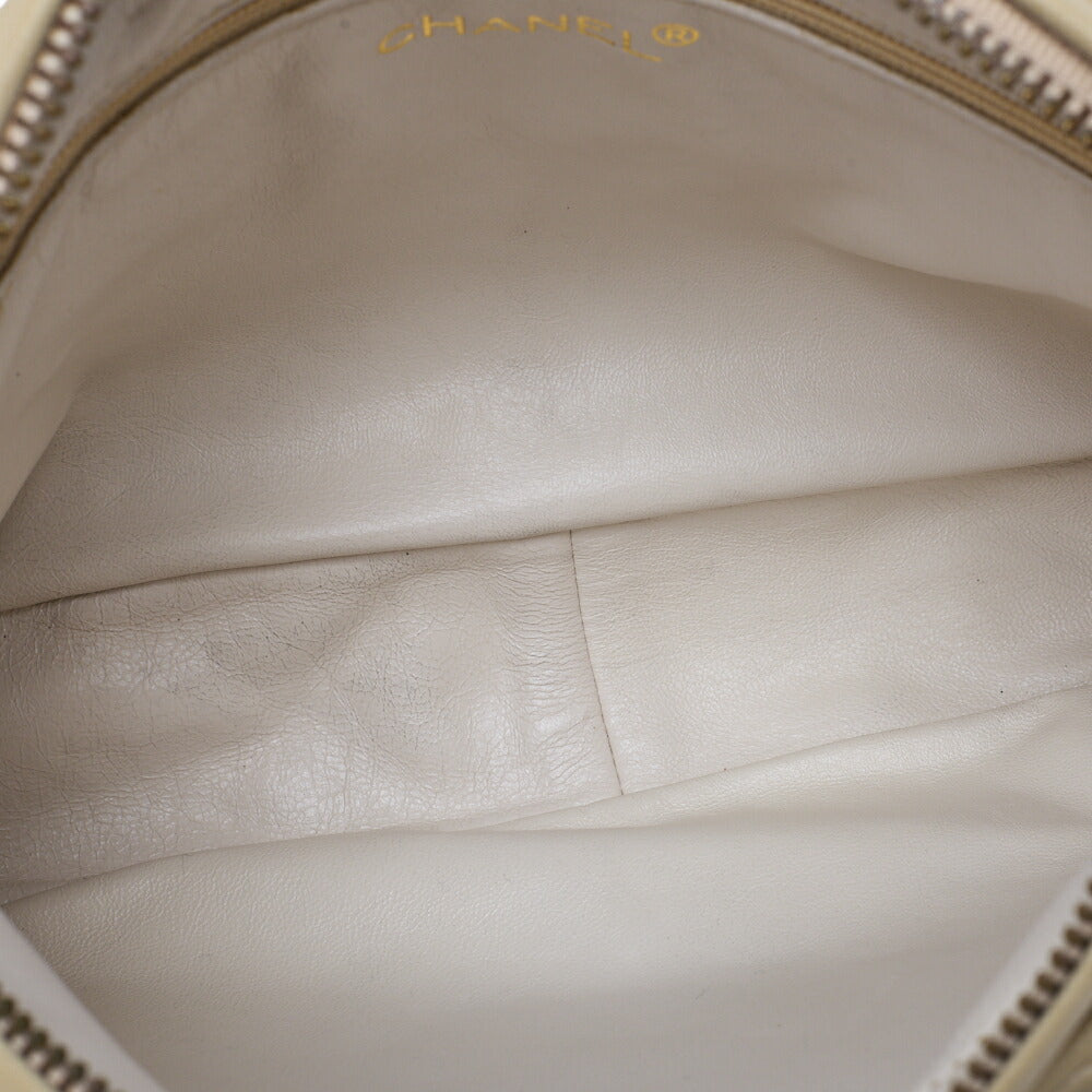 CHANEL Shoulder Bag, Coco Mark Fringe, Lambskin, Beige, Gold-Tone Hardware, Pre-Owned - Vintage La Charme