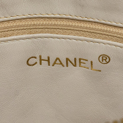 CHANEL Shoulder Bag, Coco Mark Fringe, Lambskin, Beige, Gold-Tone Hardware, Pre-Owned - Vintage La Charme