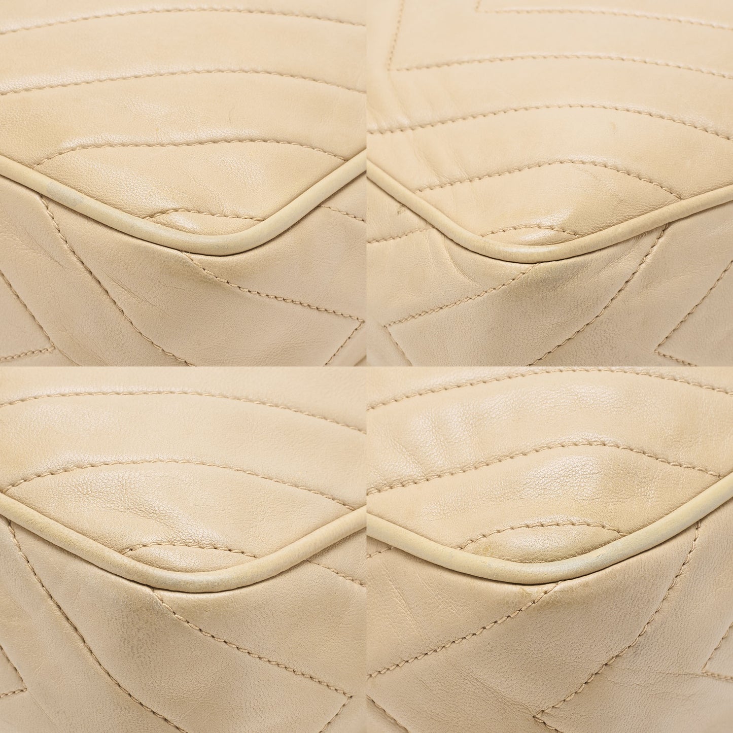 CHANEL Shoulder Bag, Coco Mark Fringe, Lambskin, Beige, Gold-Tone Hardware, Pre-Owned - Vintage La Charme