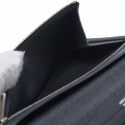 HERMES Bearn Soufflet Bi-fold Wallet Epson Leather Black Silver-Tone Hardware Pre-Owned - Vintage La Charme