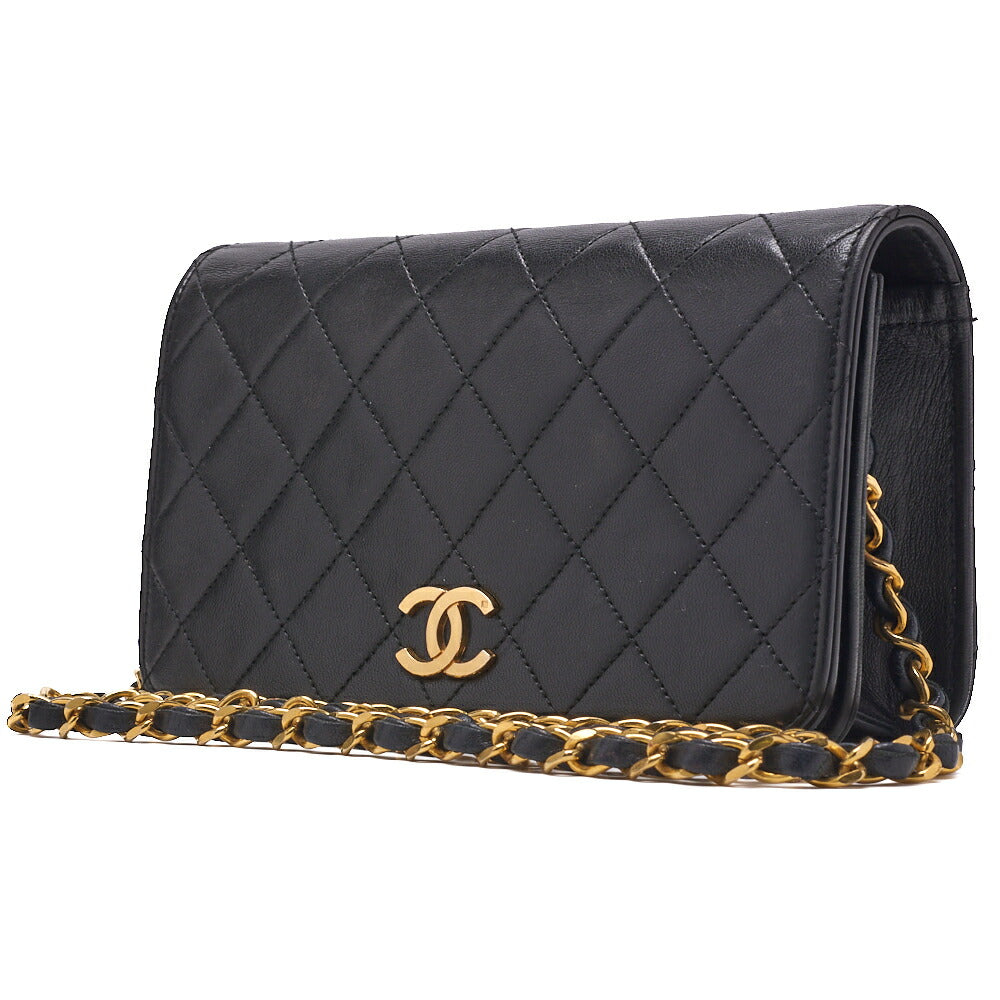 CHANEL Shoulder Bag Matelasse Lambskin Black Gold-Tone Hardware Pre-Owned - Vintage La Charme