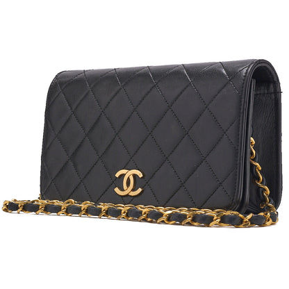 CHANEL Shoulder Bag Matelasse Lambskin Black Gold-Tone Hardware Pre-Owned - Vintage La Charme