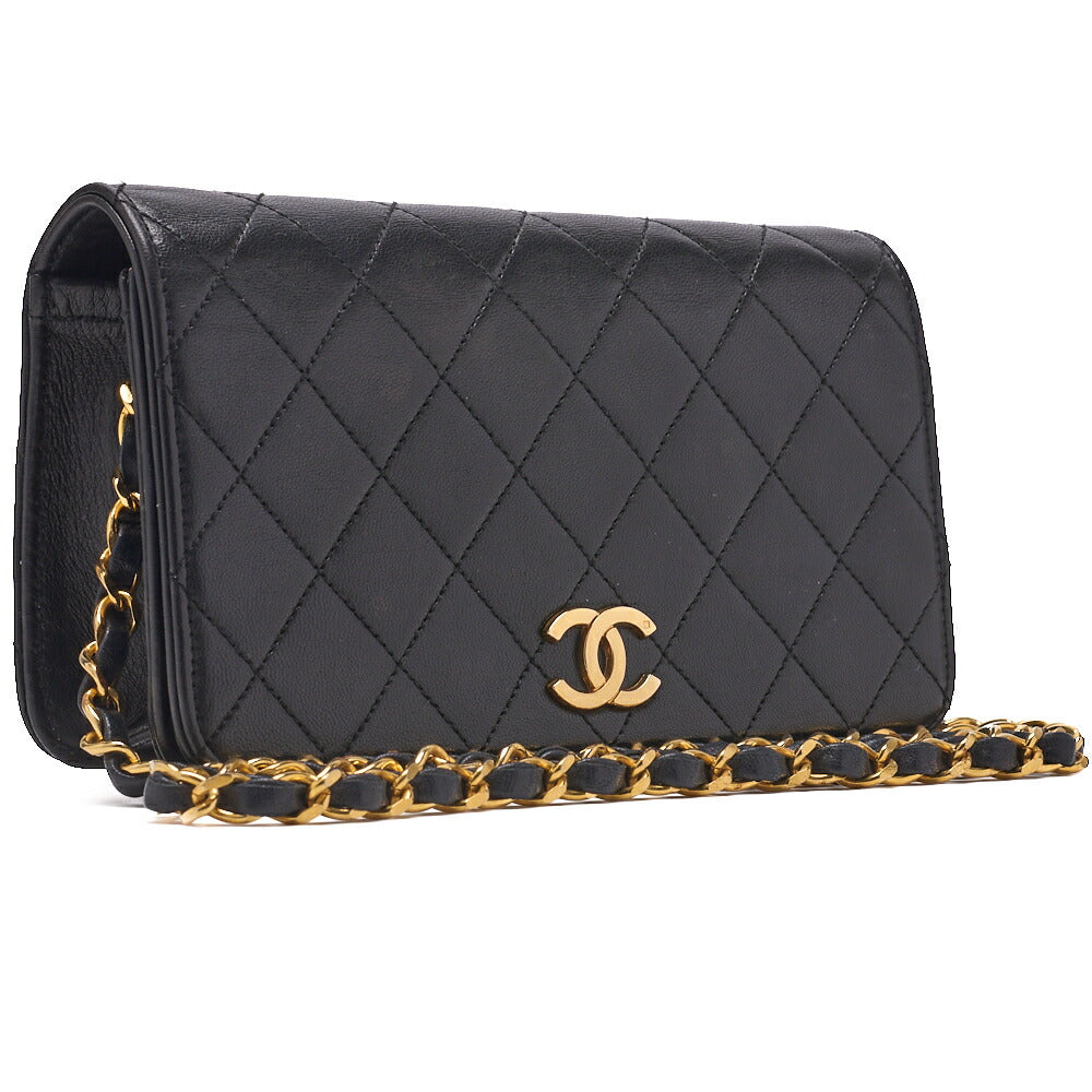 CHANEL Shoulder Bag Matelasse Lambskin Black Gold-Tone Hardware Pre-Owned - Vintage La Charme