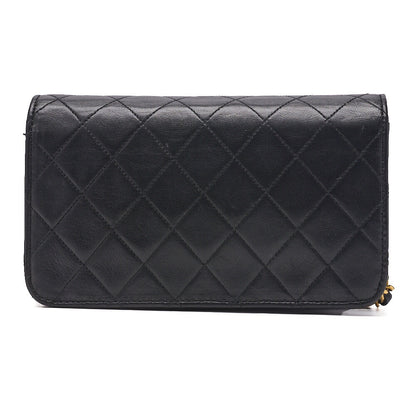 CHANEL Shoulder Bag Matelasse Lambskin Black Gold-Tone Hardware Pre-Owned - Vintage La Charme