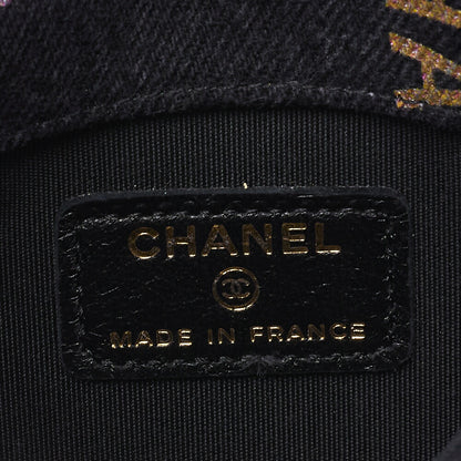 CHANEL Shoulder Bag Mini Matelasse Denim Black Gold-Tone Hardware Pre-Owned - Vintage La Charme