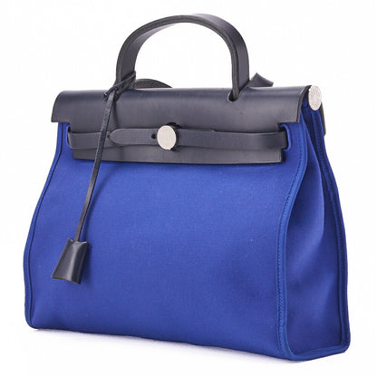 HERMES Ale Bag Zip PM 2WAY Handbag Calf Blue Silver-Tone Hardware Pre-Owned - Vintage La Charme