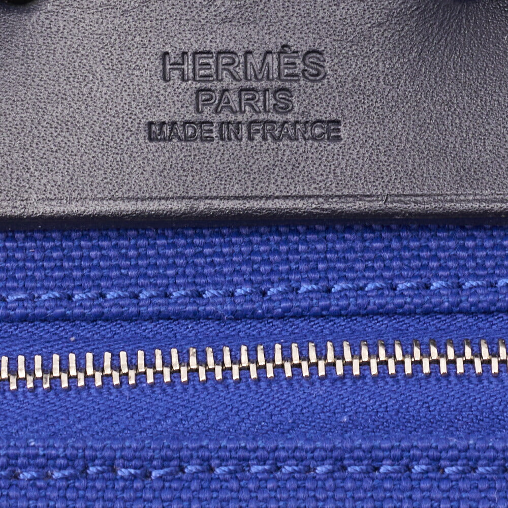 HERMES Ale Bag Zip PM 2WAY Handbag Calf Blue Silver-Tone Hardware Pre-Owned - Vintage La Charme