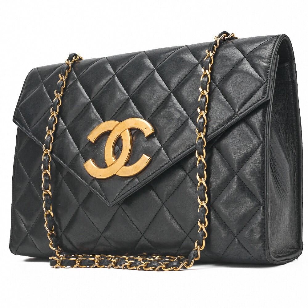CHANEL Shoulder Bag, Deca Matelasse, Coco V Flap, Lambskin, Black, Gold-Tone Hardware, Pre-Owned - Vintage La Charme