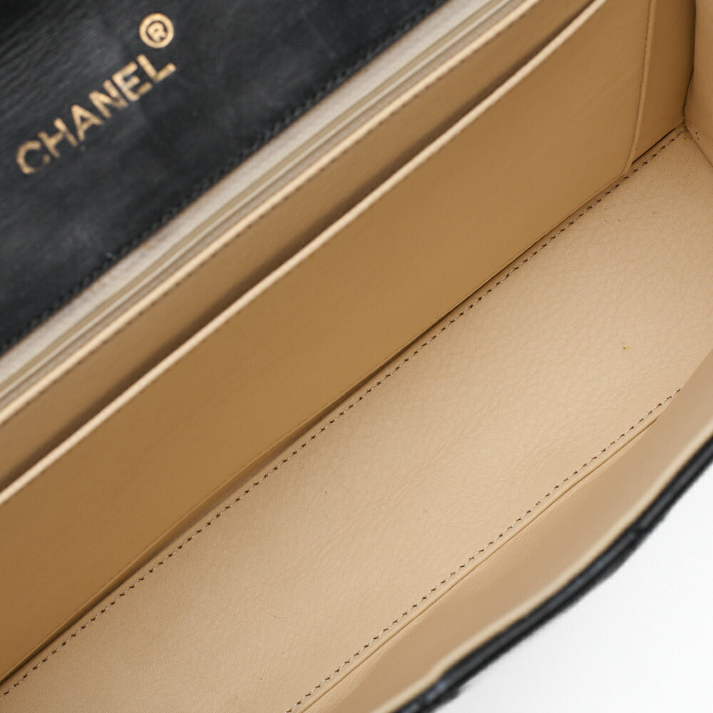 CHANEL Shoulder Bag, Deca Matelasse, Coco V Flap, Lambskin, Black, Gold-Tone Hardware, Pre-Owned - Vintage La Charme
