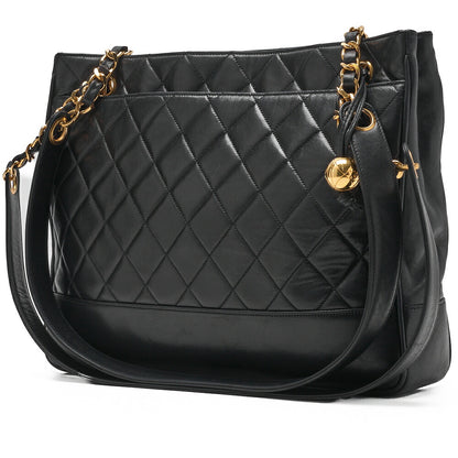CHANEL Shoulder Bag Tote Bag Matelasse Lambskin Black Gold-Tone Hardware Pre-Owned - Vintage La Charme