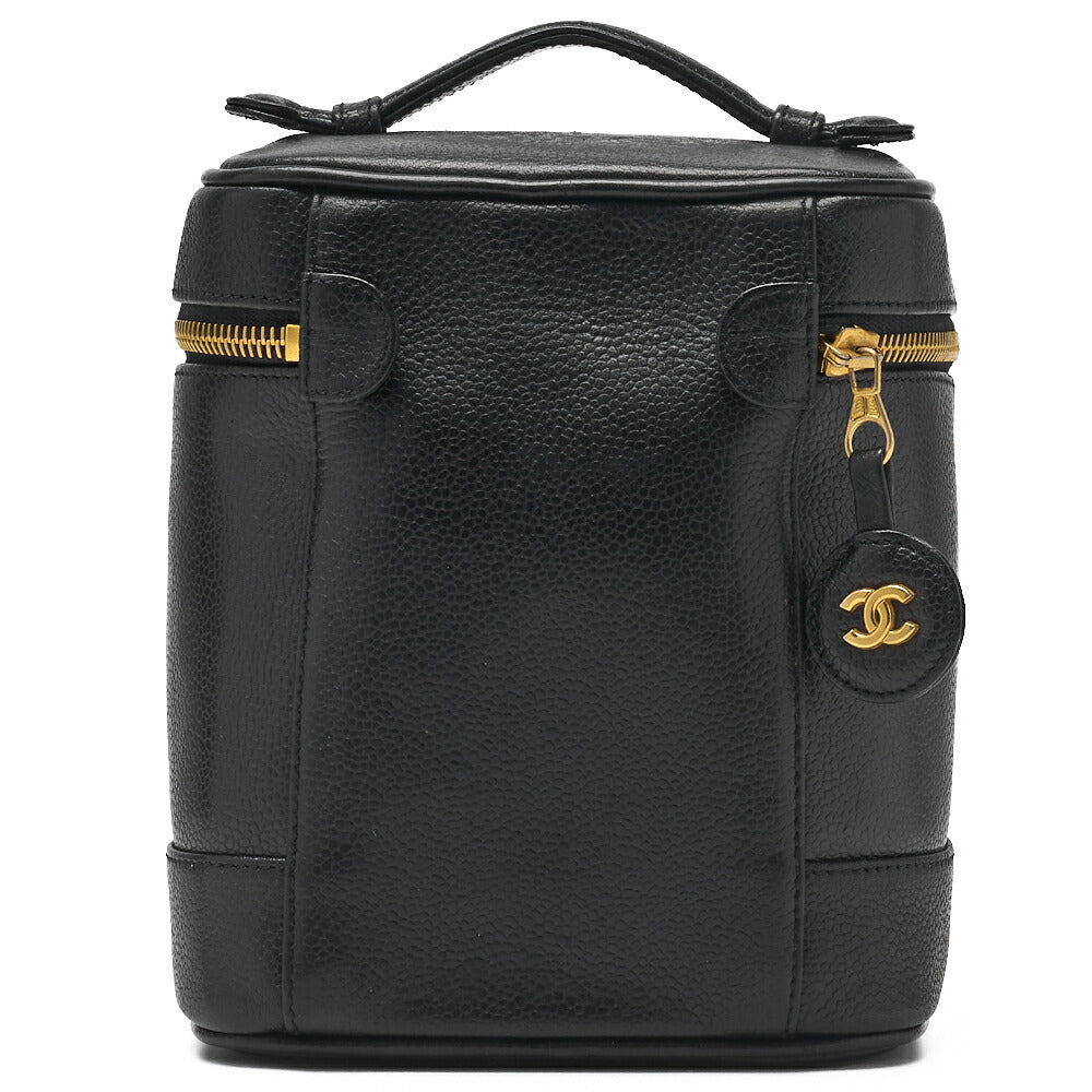 CHANEL Shoulder Bag, Coco Mark Vanity, Caviar Skin, Black, Gold-Tone Hardware, Pre-Owned - Vintage La Charme