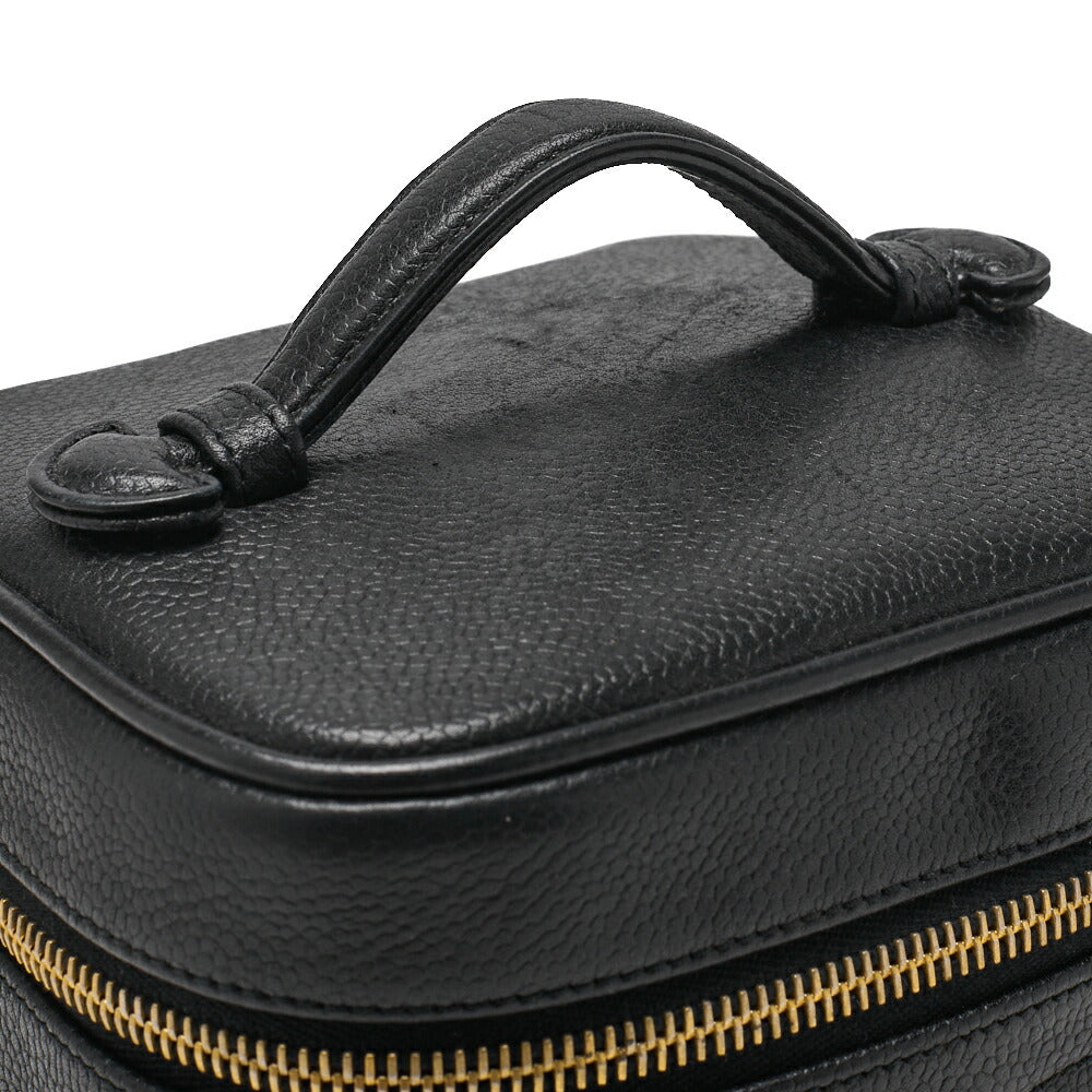CHANEL Shoulder Bag, Coco Mark Vanity, Caviar Skin, Black, Gold-Tone Hardware, Pre-Owned - Vintage La Charme