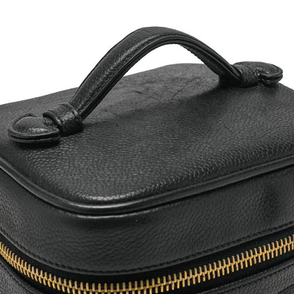 CHANEL Shoulder Bag, Coco Mark Vanity, Caviar Skin, Black, Gold-Tone Hardware, Pre-Owned - Vintage La Charme