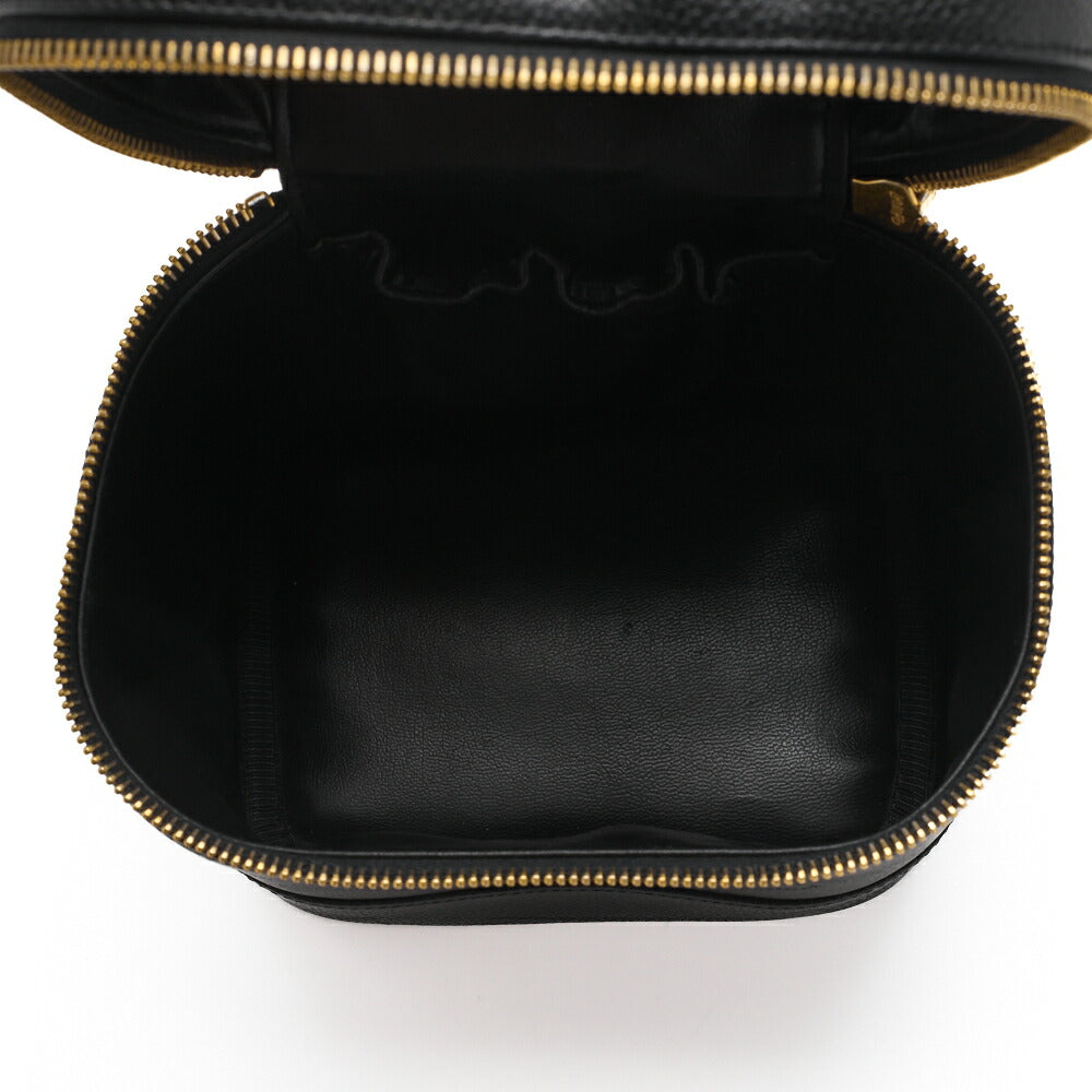 CHANEL Shoulder Bag, Coco Mark Vanity, Caviar Skin, Black, Gold-Tone Hardware, Pre-Owned - Vintage La Charme