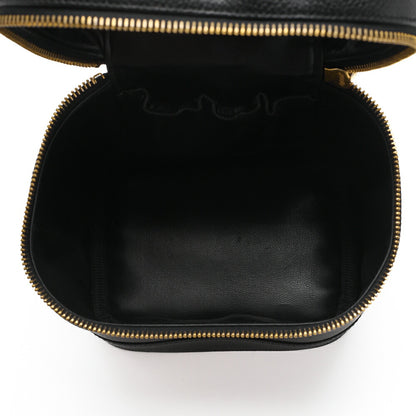 CHANEL Shoulder Bag, Coco Mark Vanity, Caviar Skin, Black, Gold-Tone Hardware, Pre-Owned - Vintage La Charme