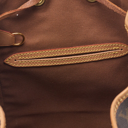 Louis Vuitton Shoulder Backpack Bag Monogram Canvas Brown Gold-Tone Hardware Pre-Owned - Vintage La Charme