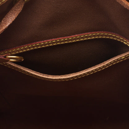 Louis Vuitton Shoulder Backpack Bag Monogram Canvas Brown Gold-Tone Hardware Pre-Owned - Vintage La Charme