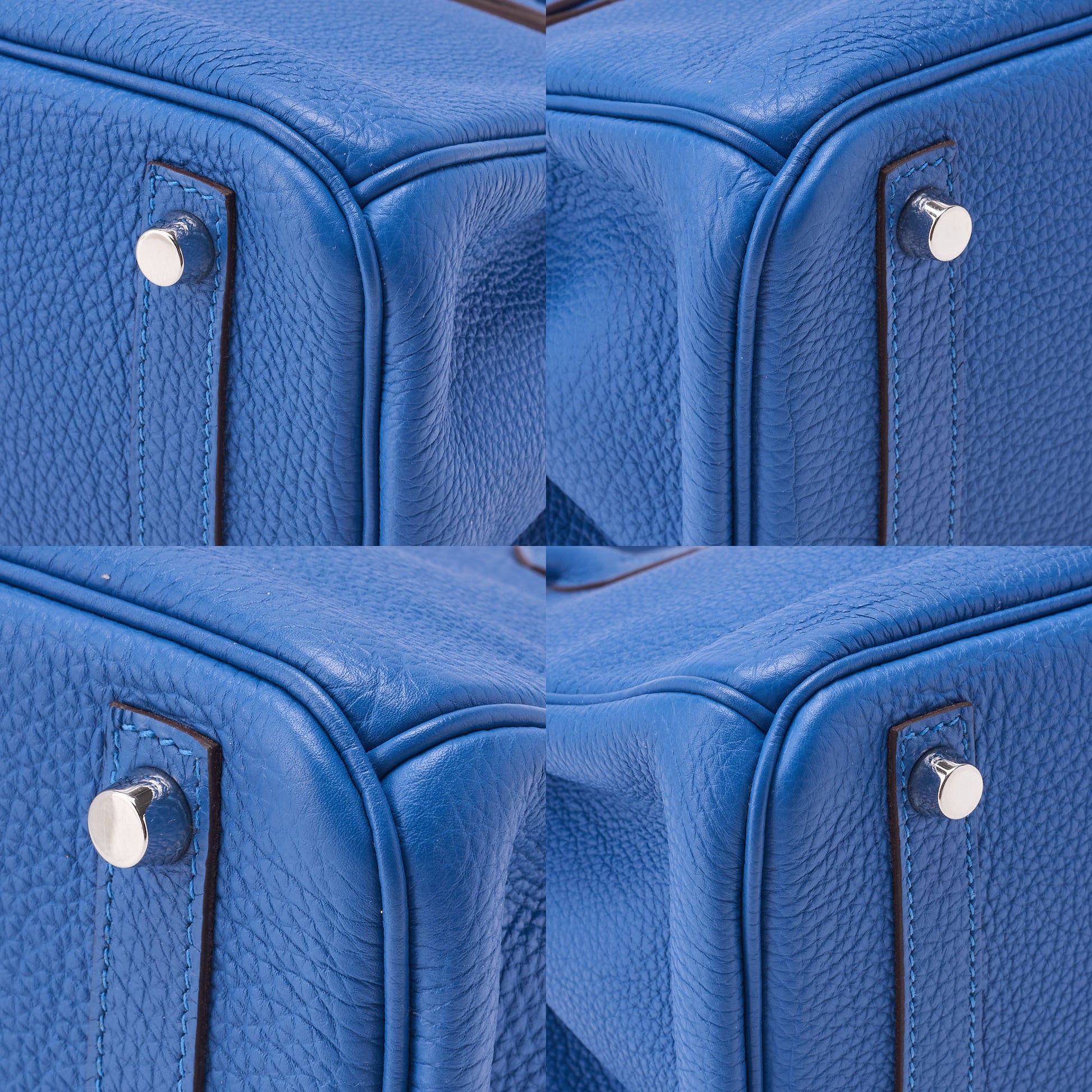 HERMES Birkin 30 Handbag Togo Blue Zanzibar Silver-Tone Hardware Pre-Owned - Vintage La Charme