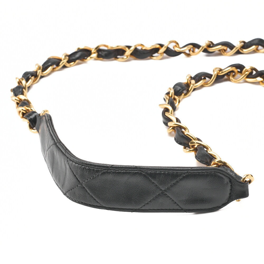 CHANEL Shoulder Bag, Deca Matelasse, Lambskin, Black, Gold-Tone Hardware, Pre-Owned - Vintage La Charme