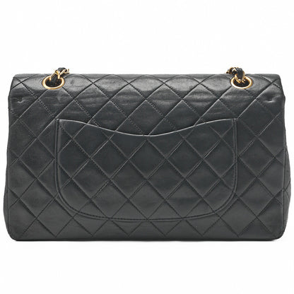 CHANEL Shoulder Bag Matelasse Double Flap Lambskin Black Gold-Tone Hardware Pre-Owned - Vintage La Charme