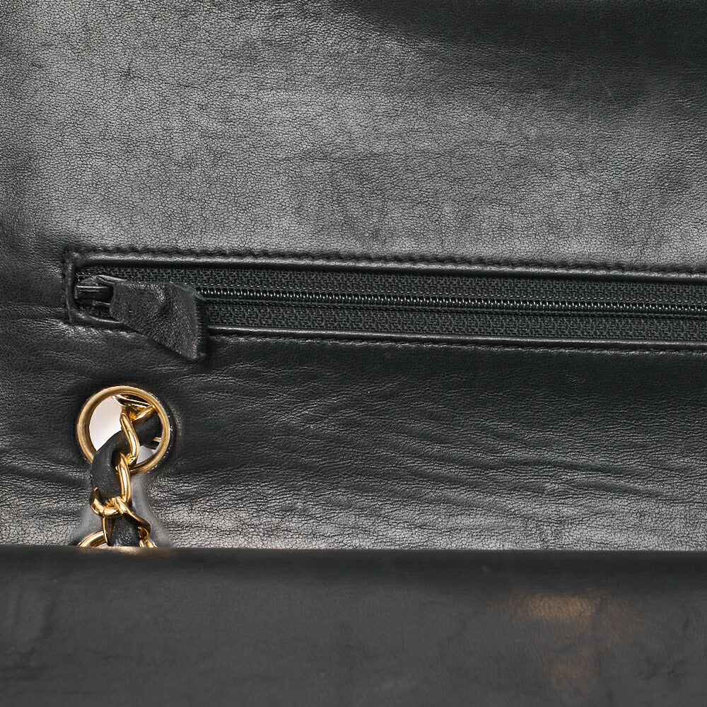 CHANEL Shoulder Bag Matelasse Double Flap Lambskin Black Gold-Tone Hardware Pre-Owned - Vintage La Charme