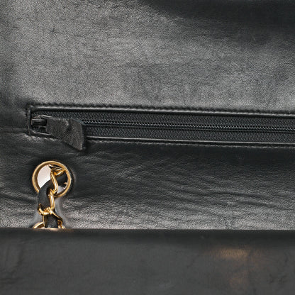 CHANEL Shoulder Bag Matelasse Double Flap Lambskin Black Gold-Tone Hardware Pre-Owned - Vintage La Charme