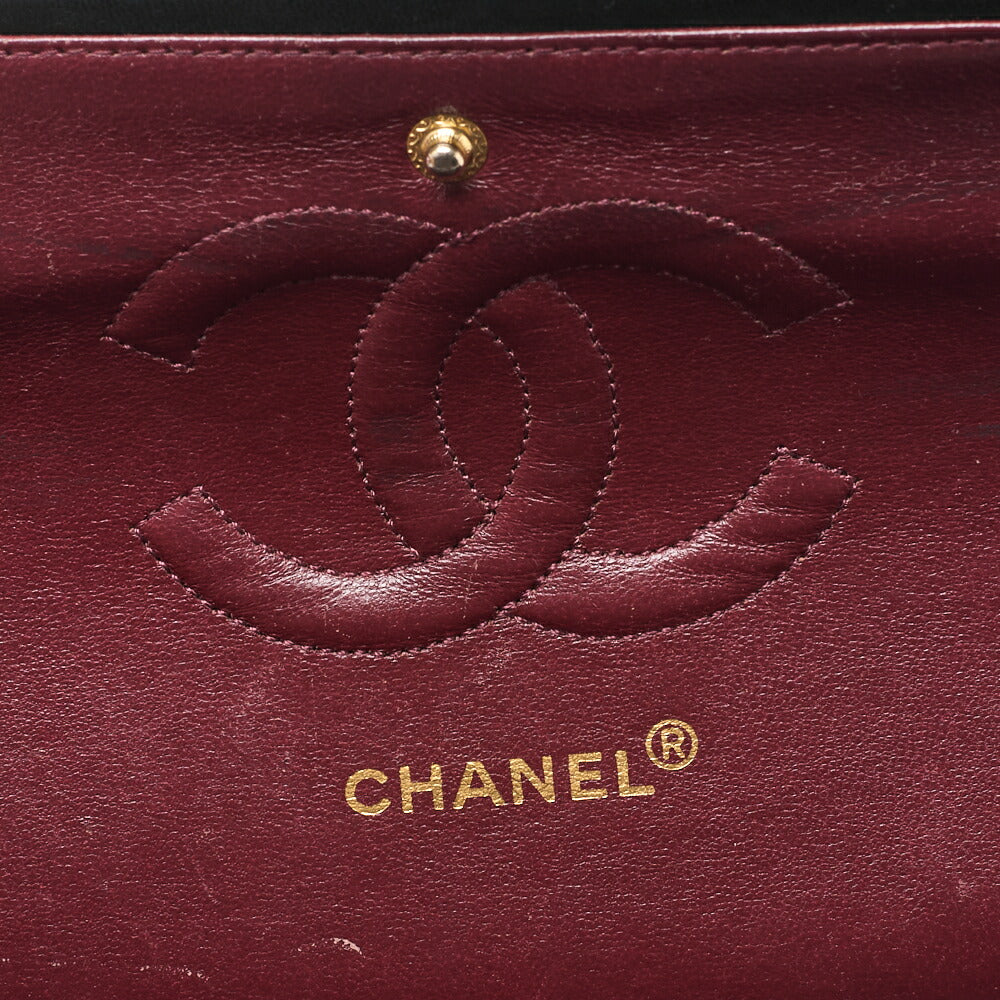 CHANEL Shoulder Bag Matelasse Double Flap Lambskin Black Gold-Tone Hardware Pre-Owned - Vintage La Charme