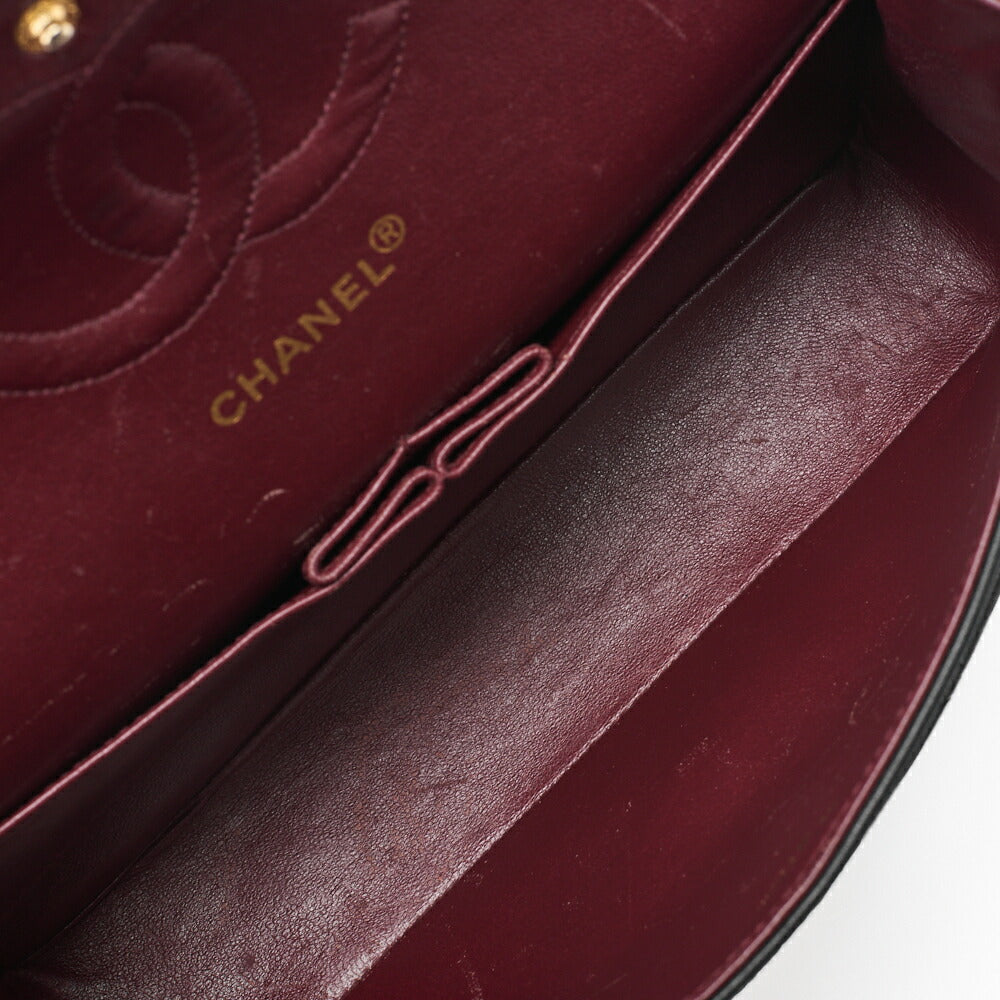 CHANEL Shoulder Bag Matelasse Double Flap Lambskin Black Gold-Tone Hardware Pre-Owned - Vintage La Charme