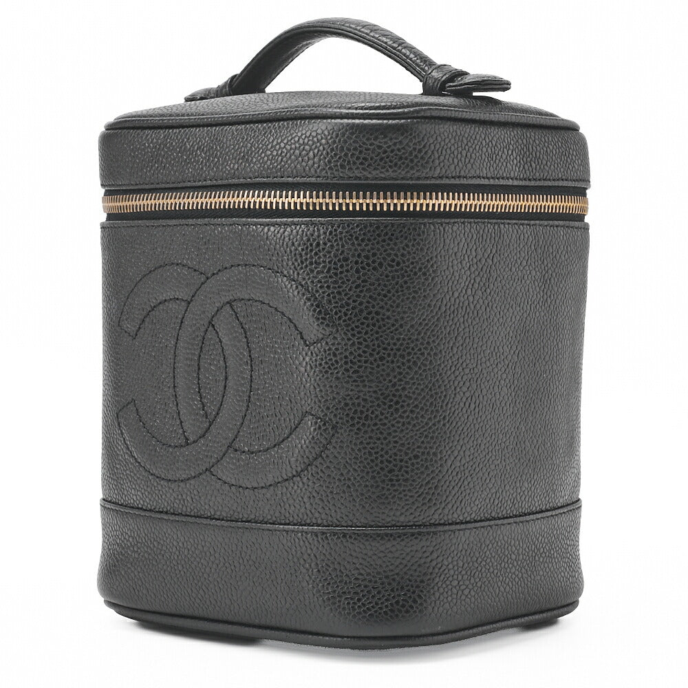 CHANEL Vanity Handbag, Coco Mark, Caviar Skin, Black, Gold-Tone Hardware, Pre-Owned - Vintage La Charme