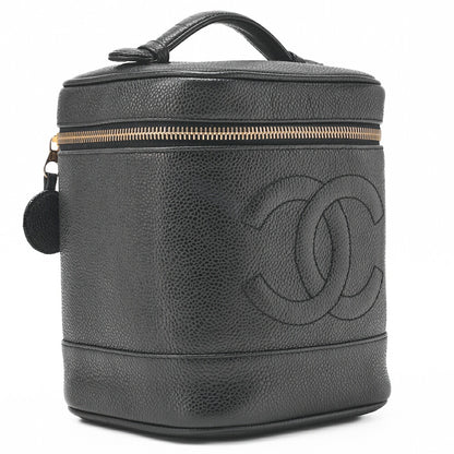 CHANEL Vanity Handbag, Coco Mark, Caviar Skin, Black, Gold-Tone Hardware, Pre-Owned - Vintage La Charme