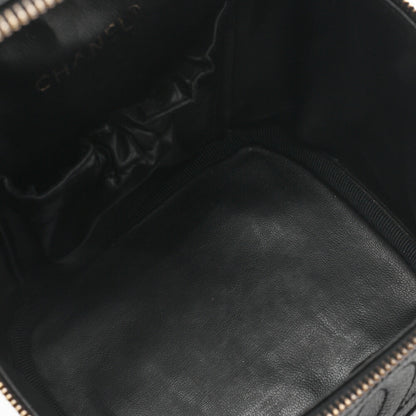 CHANEL Vanity Handbag, Coco Mark, Caviar Skin, Black, Gold-Tone Hardware, Pre-Owned - Vintage La Charme
