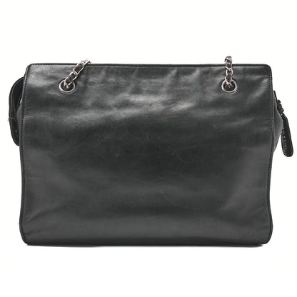 CHANEL Shoulder Tote Bag Coco Mark Double Chain Shoulder Lambskin Black Gold-Tone Hardware Pre-Owned - Vintage La Charme