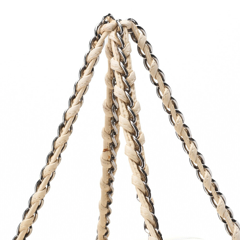 CHANEL Tote Bag Coco Mark, Leather, White, Silver-Tone Hardware, Pre-Owned - Vintage La Charme