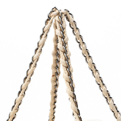 CHANEL Tote Bag Coco Mark, Leather, White, Silver-Tone Hardware, Pre-Owned - Vintage La Charme