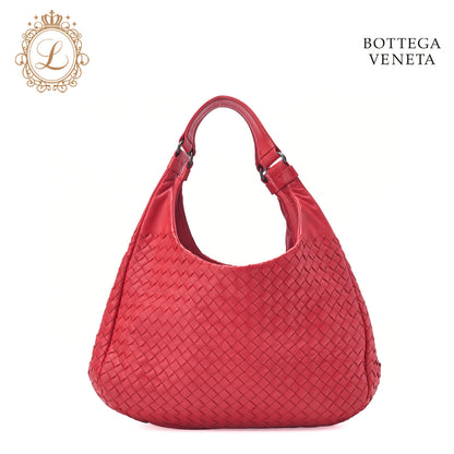 Bottega Veneta Shoulder Tote Bag Intrecciato Lambskin Red Gold-Tone Hardware Pre-Owned - Vintage La Charme