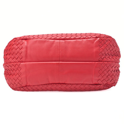 Bottega Veneta Shoulder Tote Bag Intrecciato Lambskin Red Gold-Tone Hardware Pre-Owned - Vintage La Charme