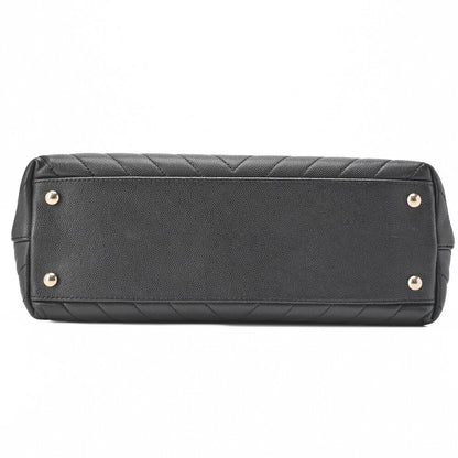 CHANEL Shoulder Bag 2WAY V Stitch Coco Handle Caviar Leather Black Gold-Tone Hardware Pre-Owned - Vintage La Charme